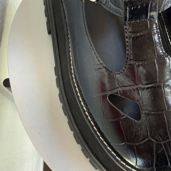 Burberry Croc Embossed Aldwych Mary Jane’s